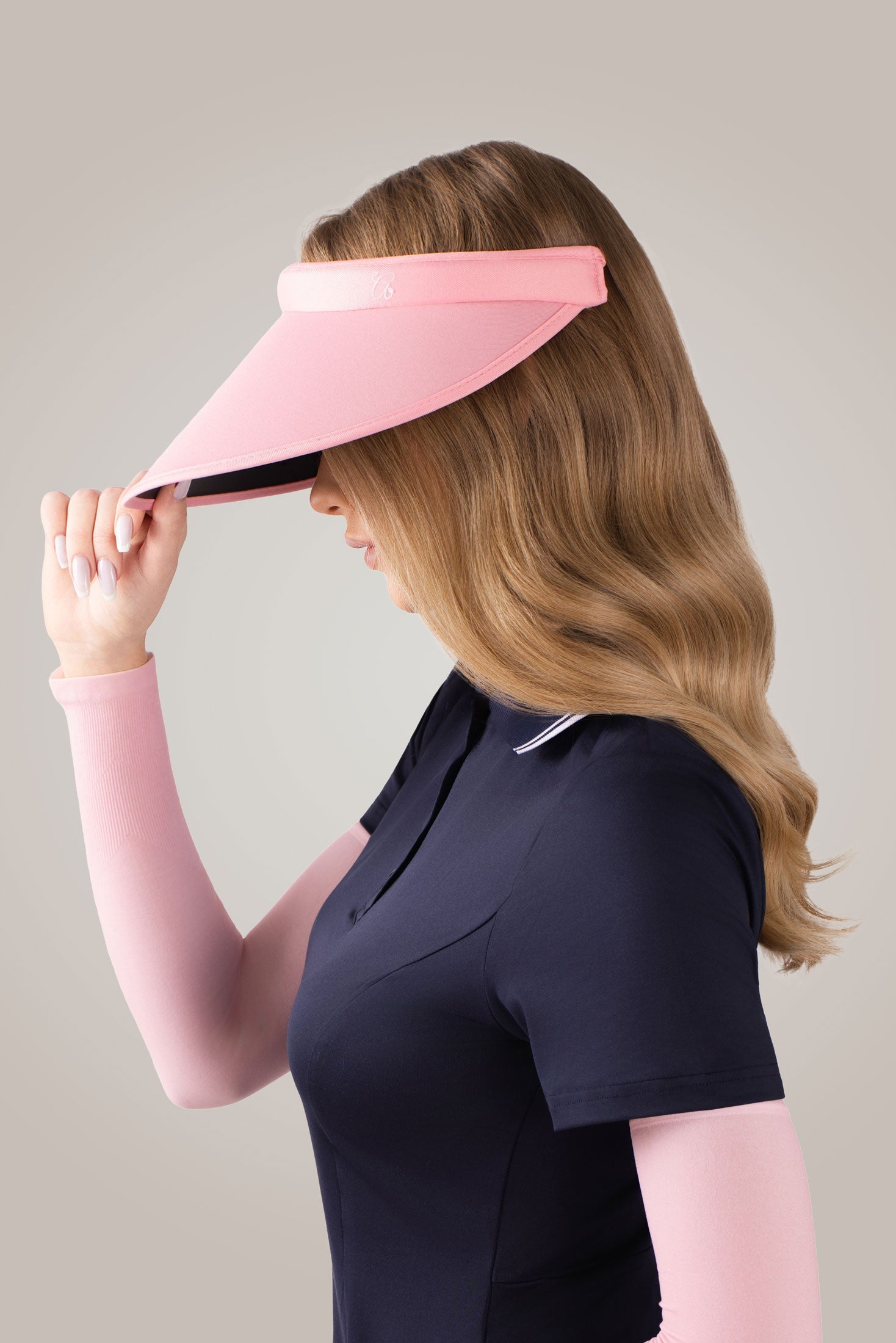 Pink Wide Brim Slide On Visor