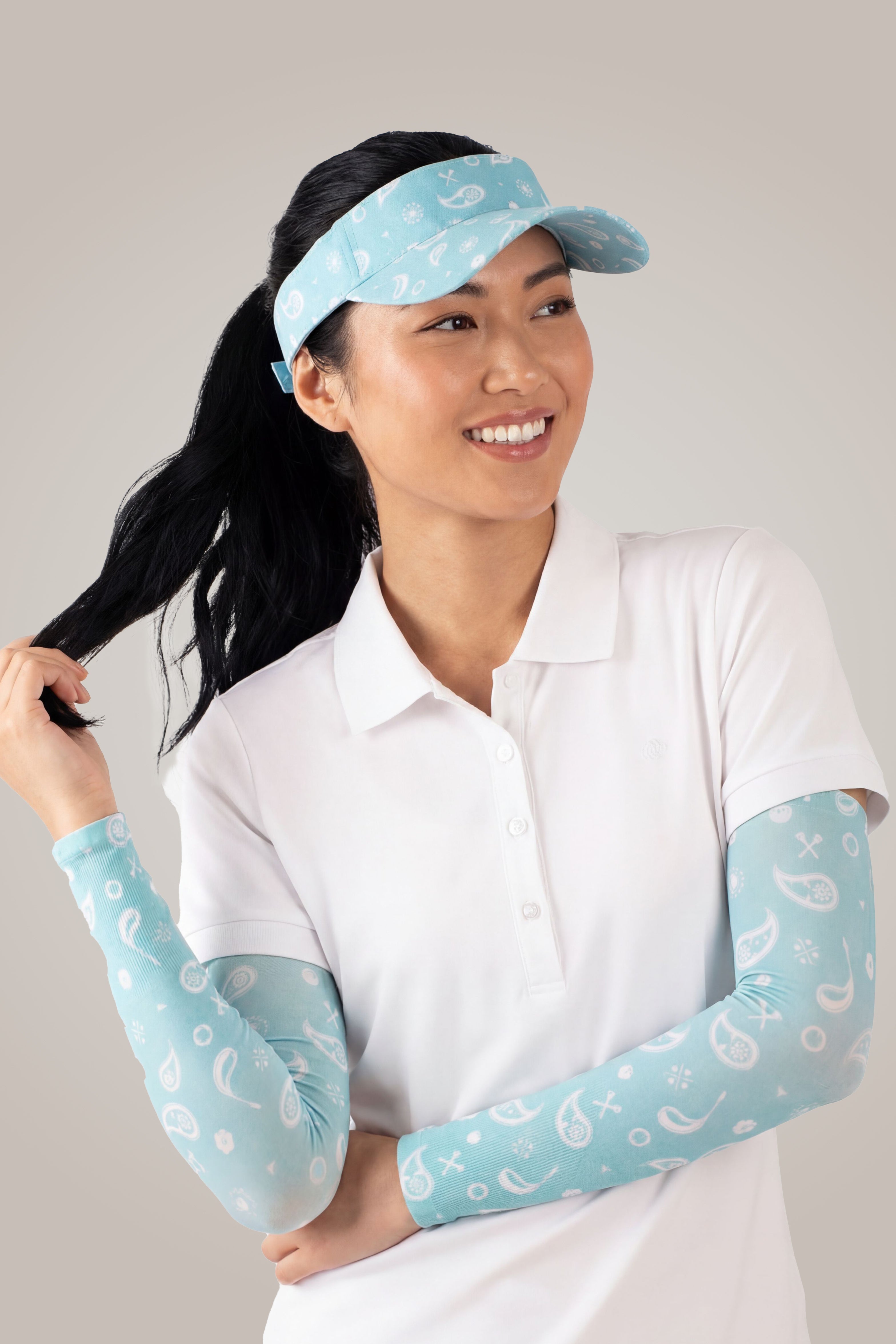 Arm Sun Sleeves UV Protection Aqua Blue