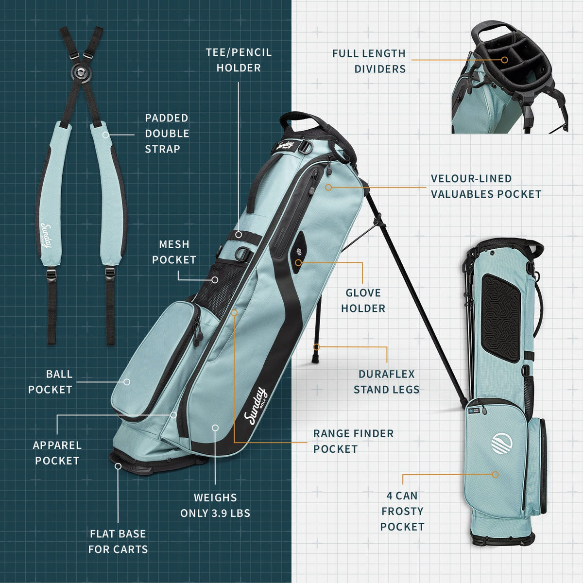 El Camino | Seafoam Mid Size Stand Bag