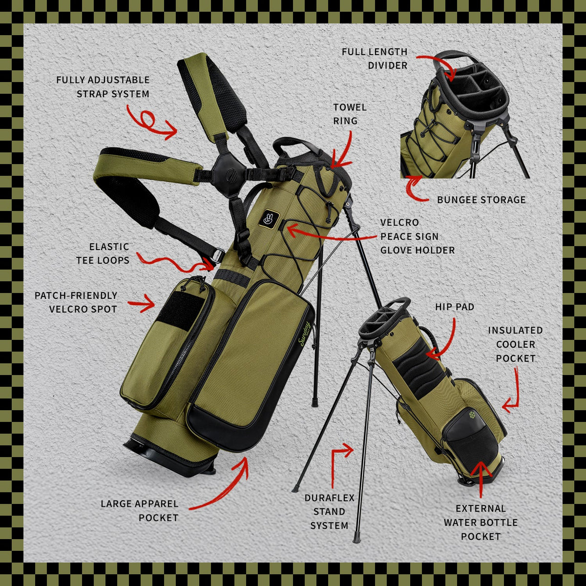 Recess Kids Golf Bag | Patton Green
