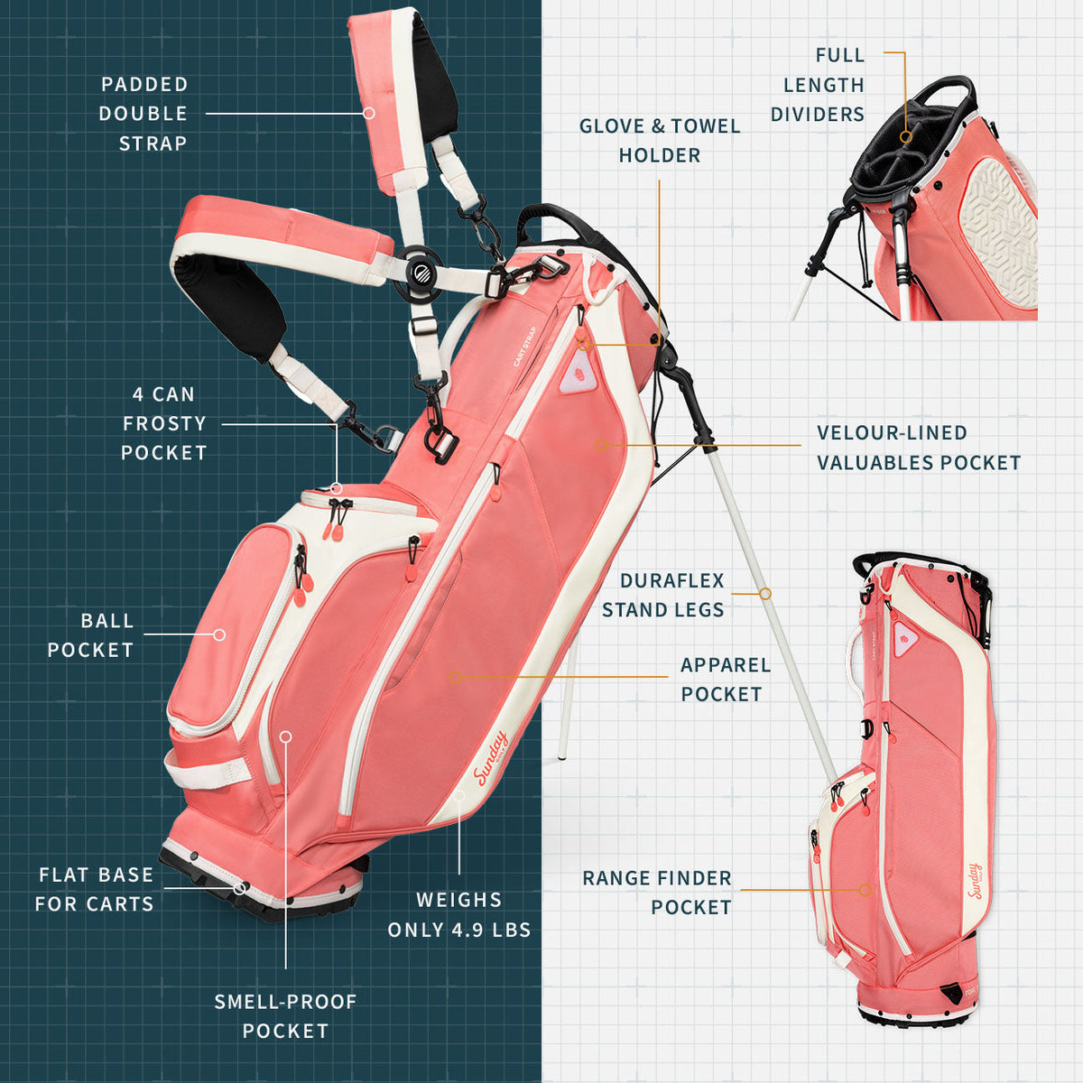 Ryder | Coral Full Size Stand Bag