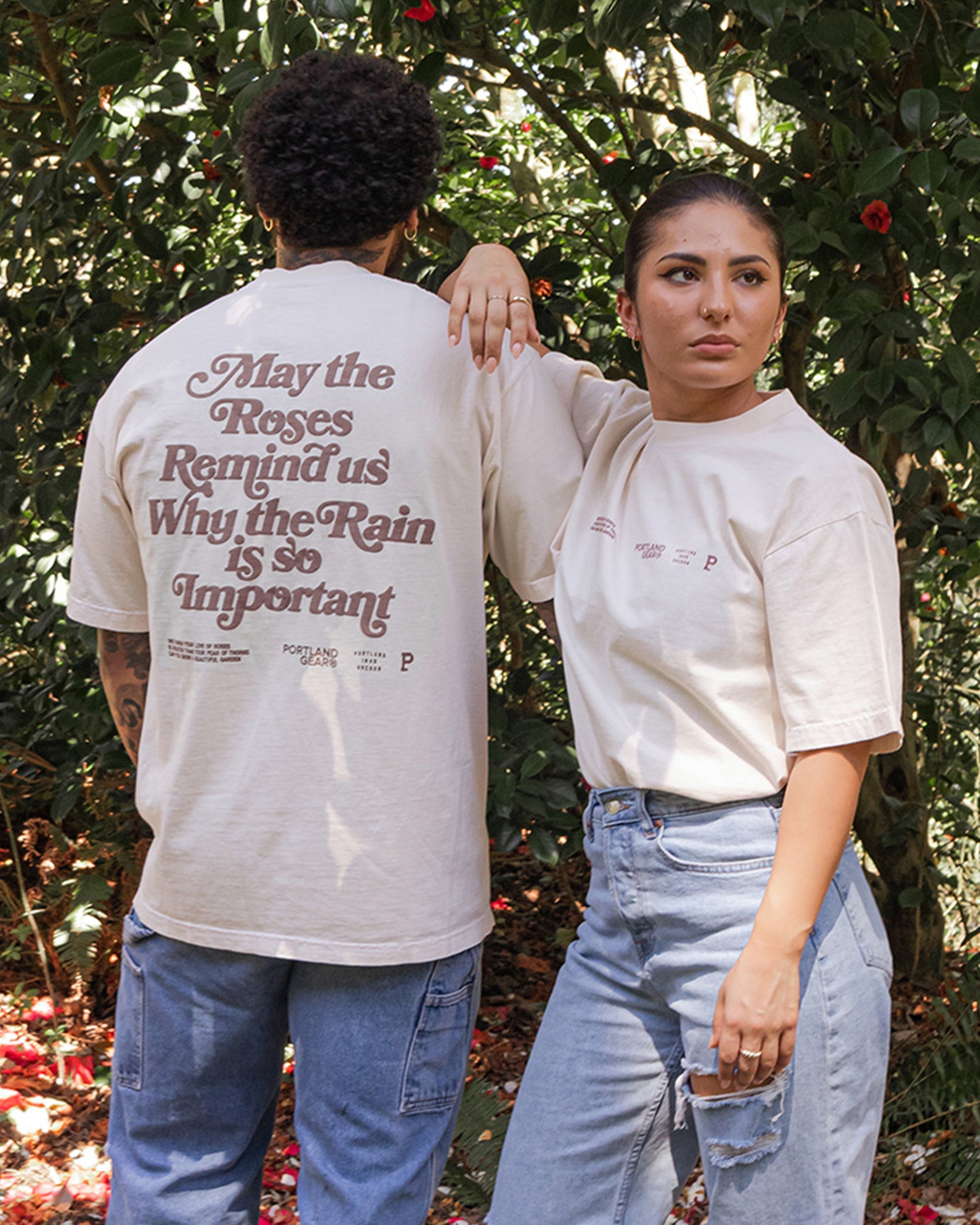All-American Slogan Tee - Cream