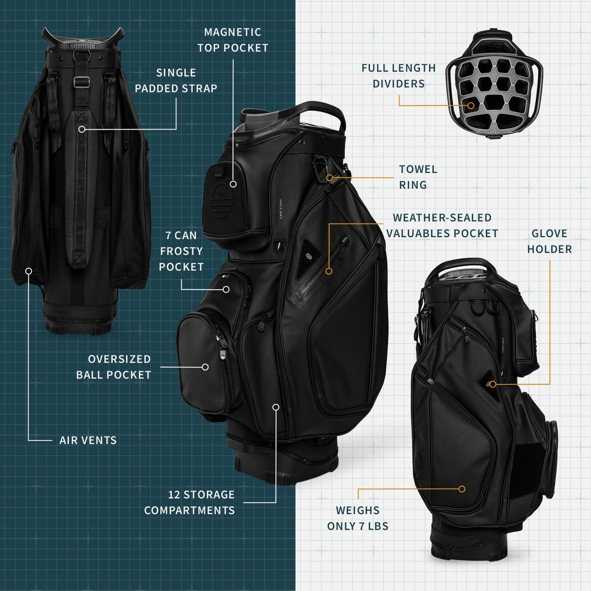 Big Rig S-Class | Black Vegan Leather Cart Bag