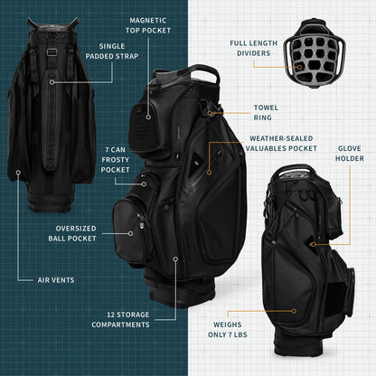 Big Rig S-Class | Black Vegan Leather Cart Bag