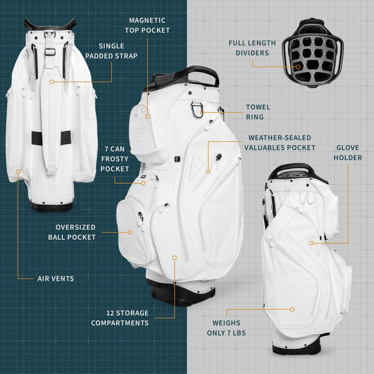 Big Rig S-Class | White Vegan Leather Cart Bag