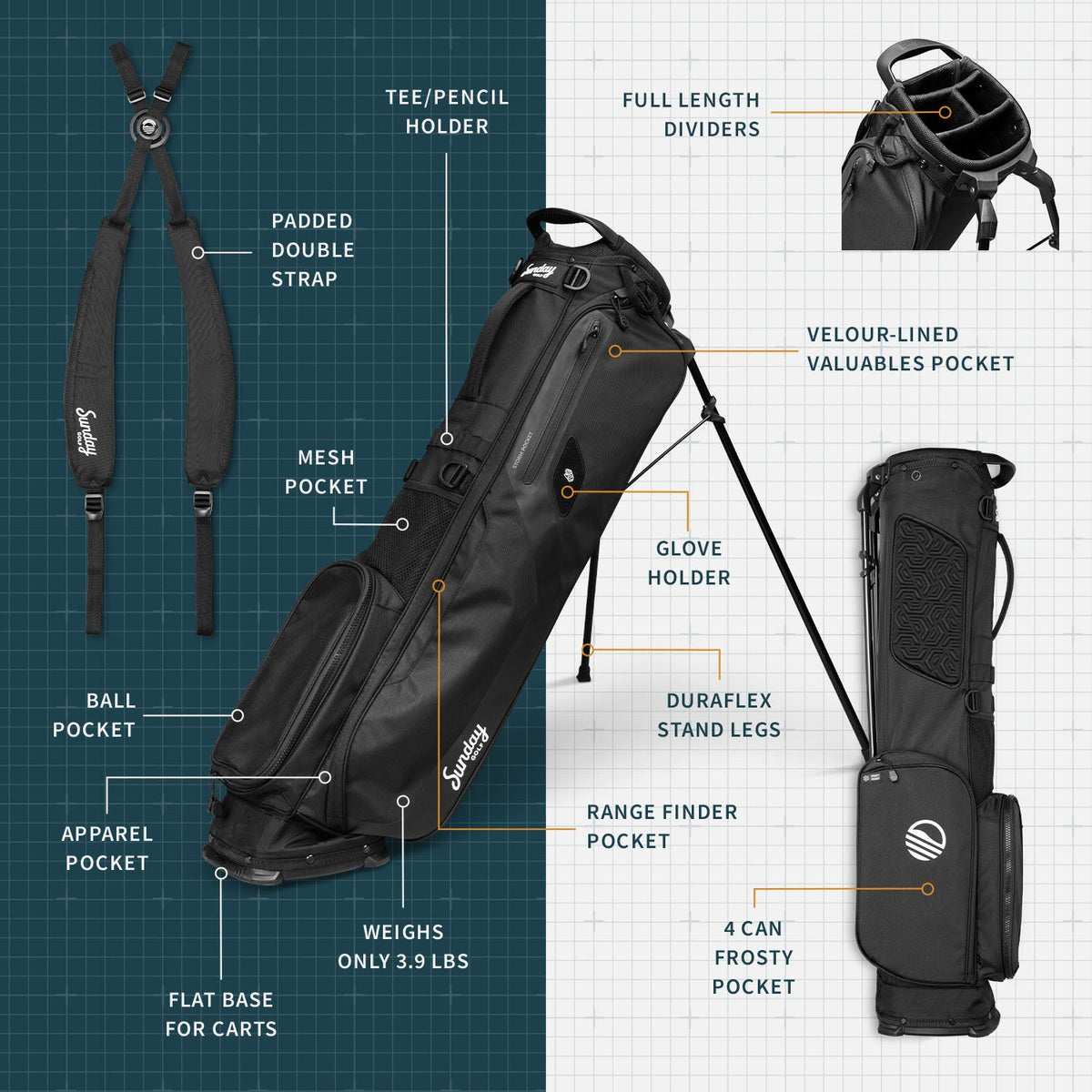 El Camino | Matte Black Mid Size Stand Bag