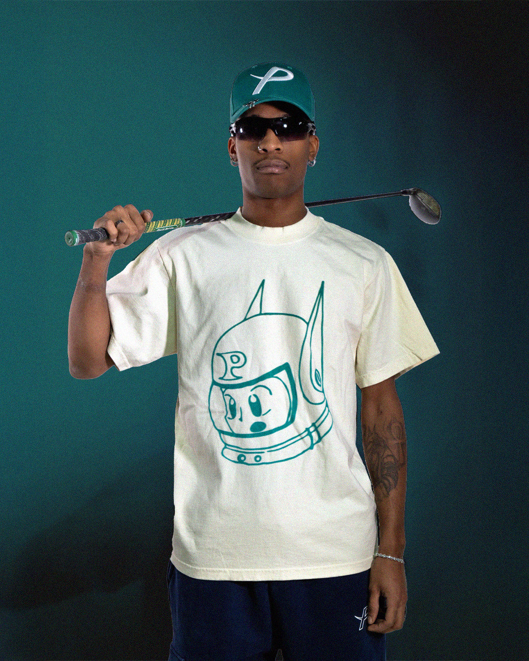 BOY PLUTO TEE | CREAM/GREEN