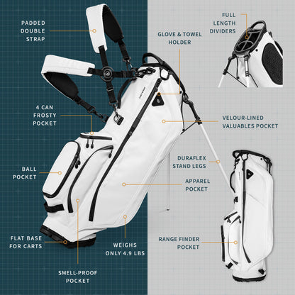 Ryder S-Class | White Vegan Leather Full Size Stand Bag