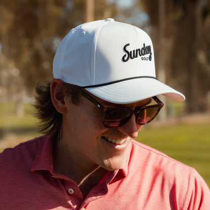 Sunday Golf Rope Hat | White & black