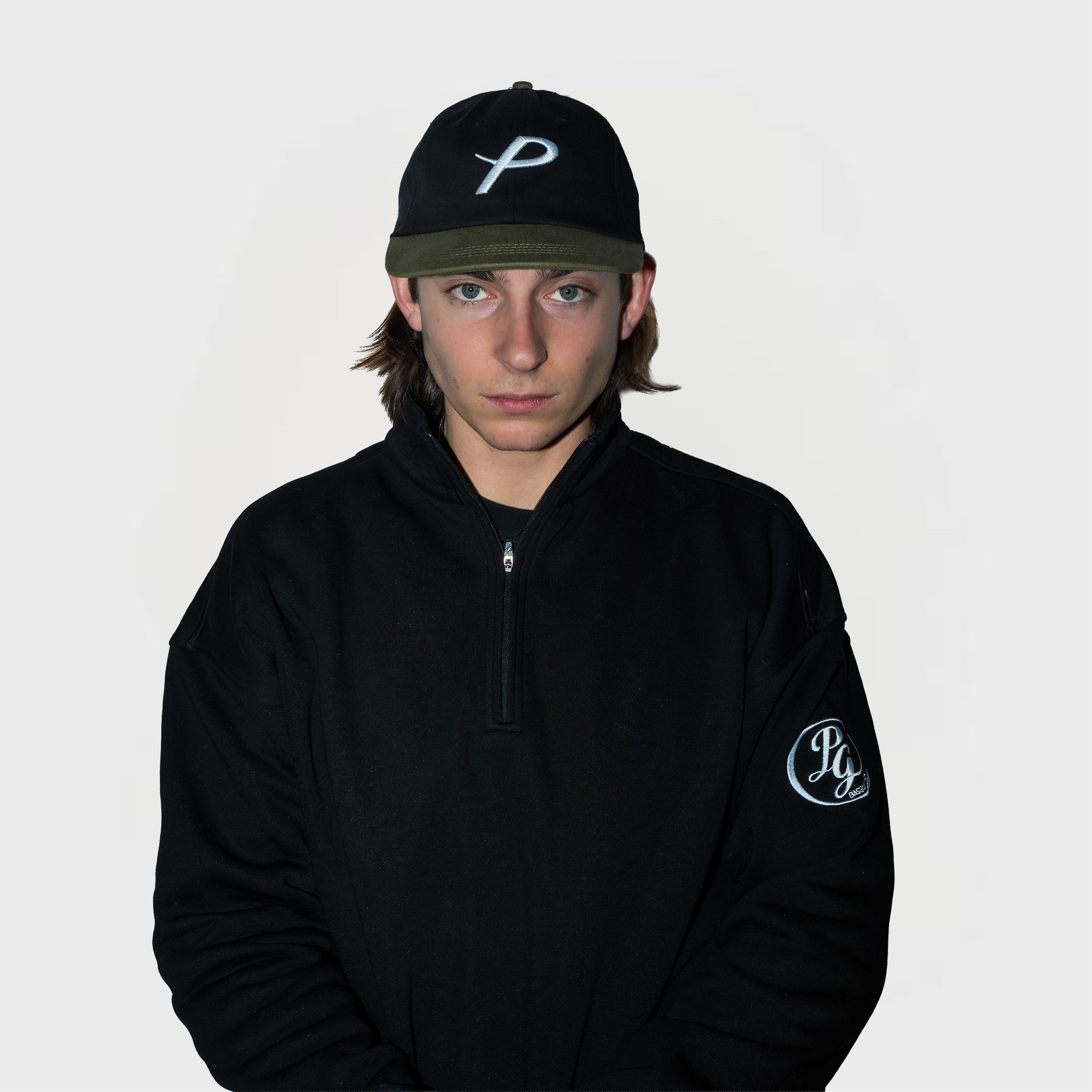 “P” CANVAS CAP | BLACK/GREEN